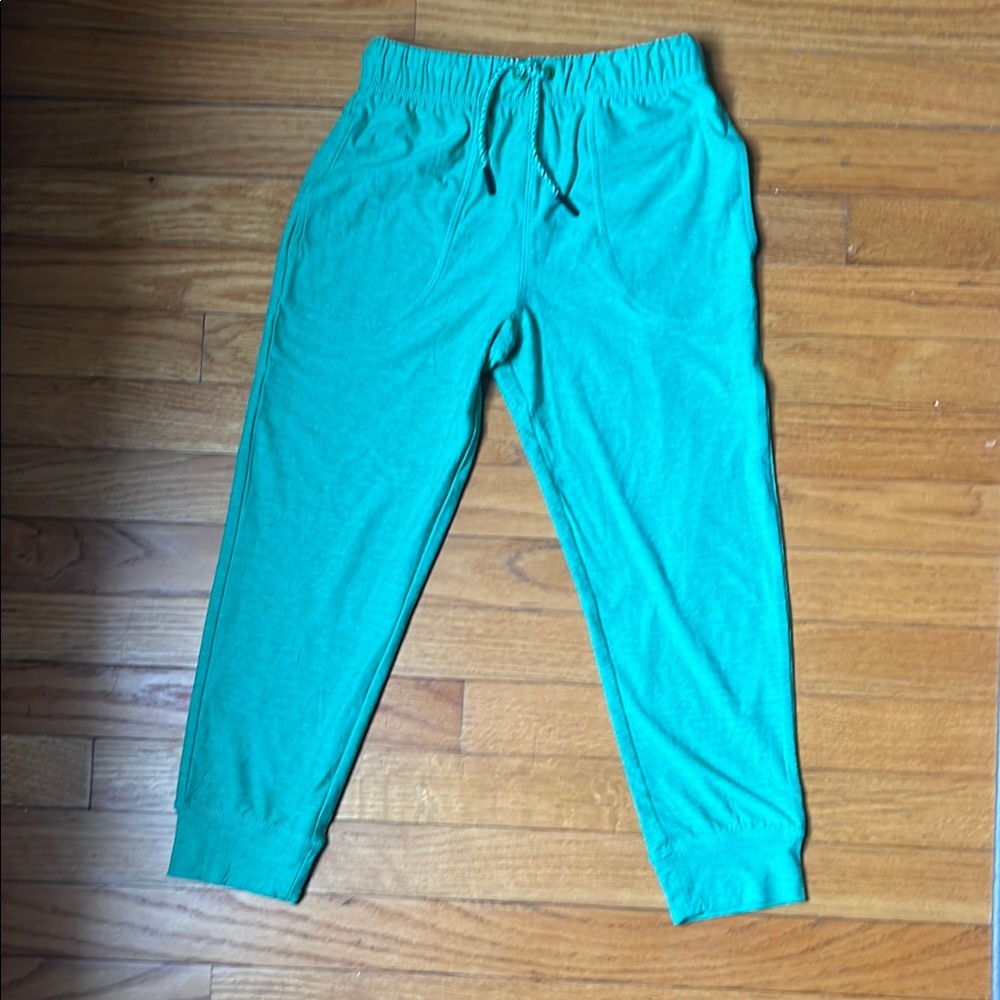 New, Never Worn, Hanna Anderson, Green Tapered Joggers with Elastic Waistband